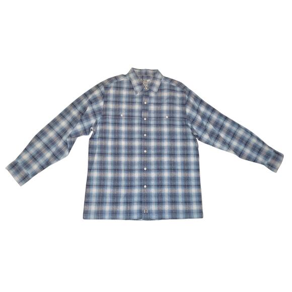 Ezekiel Men's Large Cotton Blue Plaid Flannel Long Sleeve button up shirt - Picture 1 of 4
